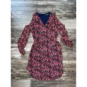 Lauren Ralph Lauren Women‎ Christmas Red Cold Shoulder Floral Dress Size 10